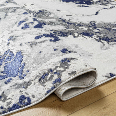 Kaleo Gray & Blue Marble Area Rug