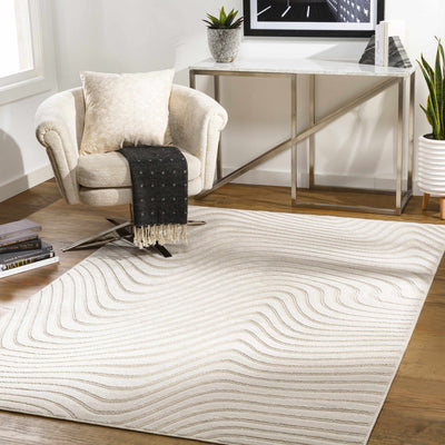 Stonecrest Cream Carved Wool&Viscose Rug