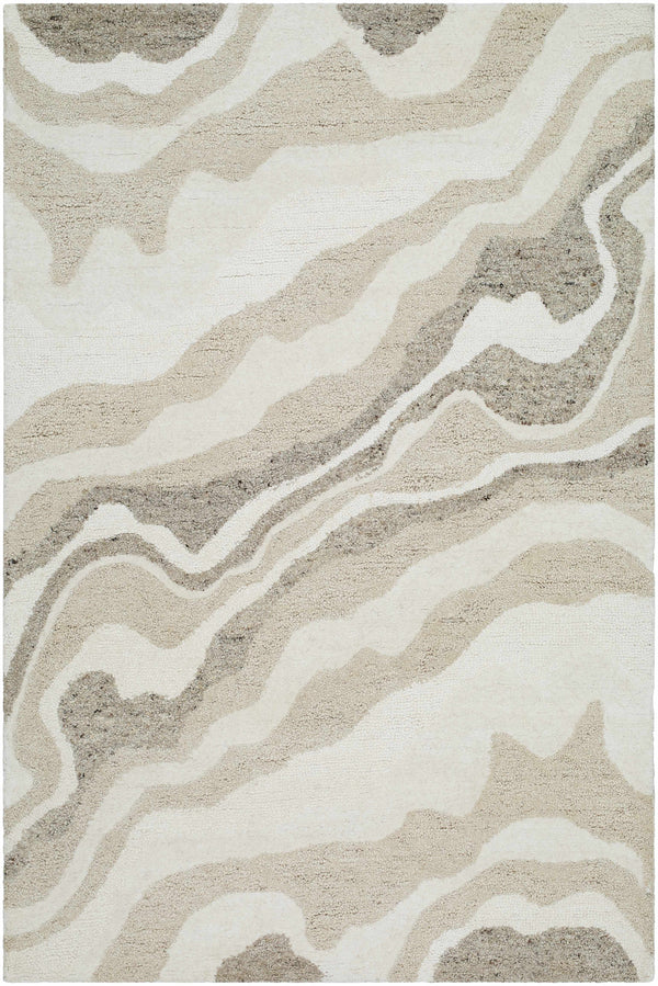 Siani Beige Wool Area Rug