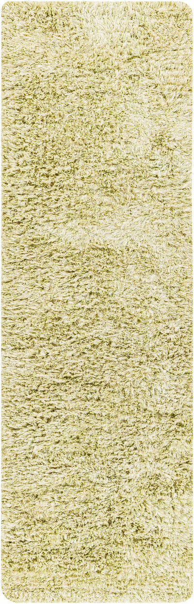 Marao Solid Grass Green Plush Rug - Clearance