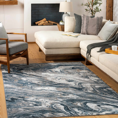 Tabogon Blue Marble Rug - Clearance