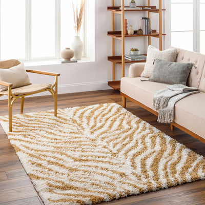 Tace Zebra Print Shag Area Rug