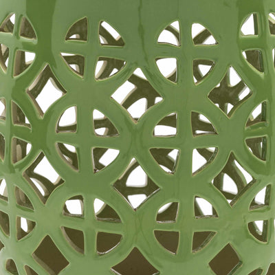 Green Green Ceramic Lattice Stool