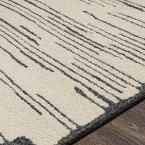 Tapas Striped Cream Wool Area Rug