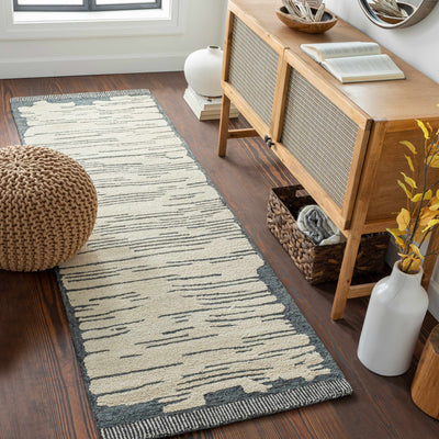 Tapas Striped Cream Wool Area Rug