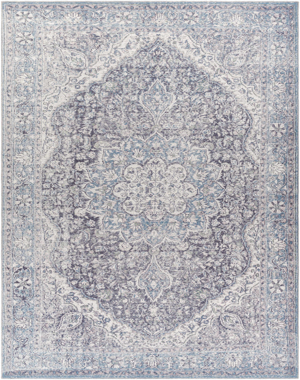 Tavas Deep Blue Washable Rug