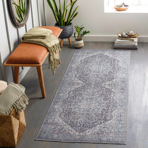 Tavas Deep Blue Washable Rug