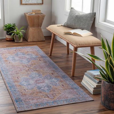 Otaki Purple & Brown Washable Area Rug - Clearance