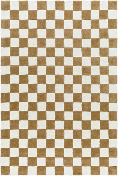 Timin Camel Checkered Area Rug