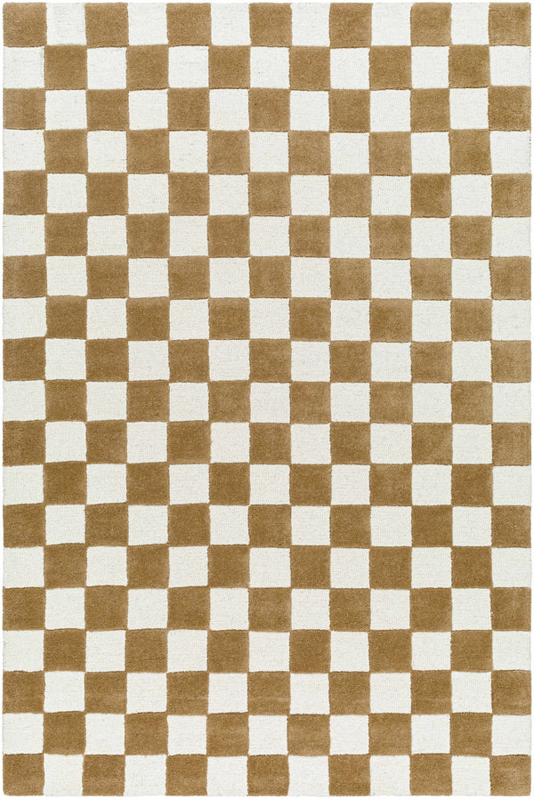 Timin Camel Checkered Area Rug