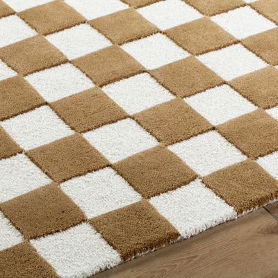 Timin Camel Checkered Area Rug