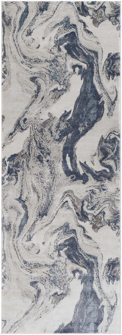 Moana Denim Blue Marble Area Rug