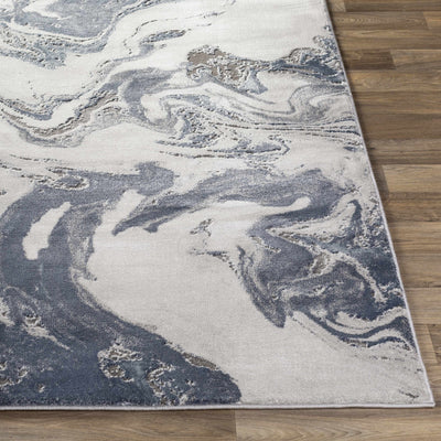 Moana Denim Blue Marble Area Rug