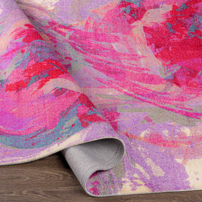 Tidioute Abstract Pink Area Rug