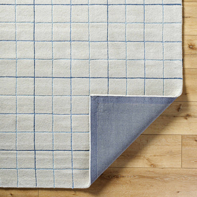 Toshi Beige Grid Wool Rug