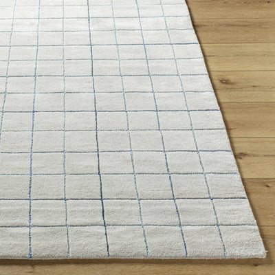 Toshi Beige Grid Wool Rug