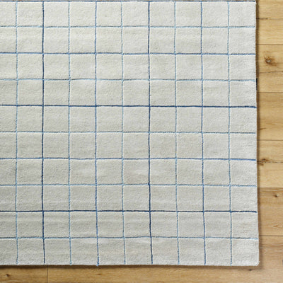 Toshi Beige Grid Wool Rug