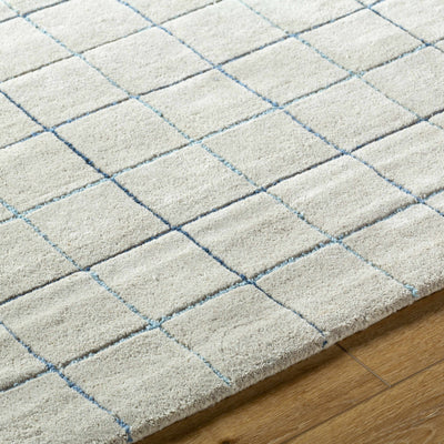 Toshi Beige Grid Wool Rug