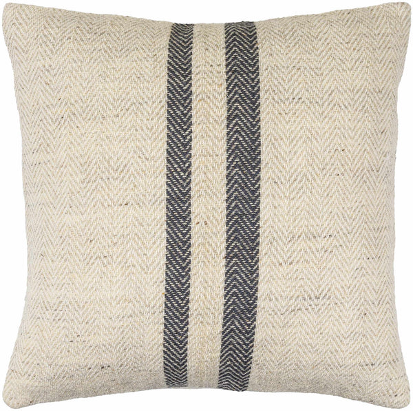 Tibor Herringbone Striped Wool Accent Pillow