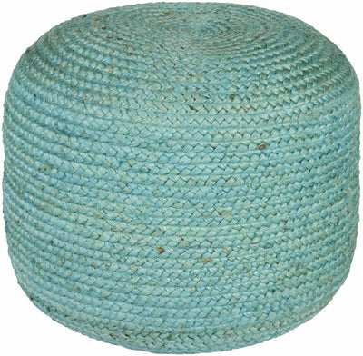 Jenkinjones Knitted Aqua Jute Pouf