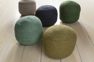 Gail Navy Jute Knitted Pouf