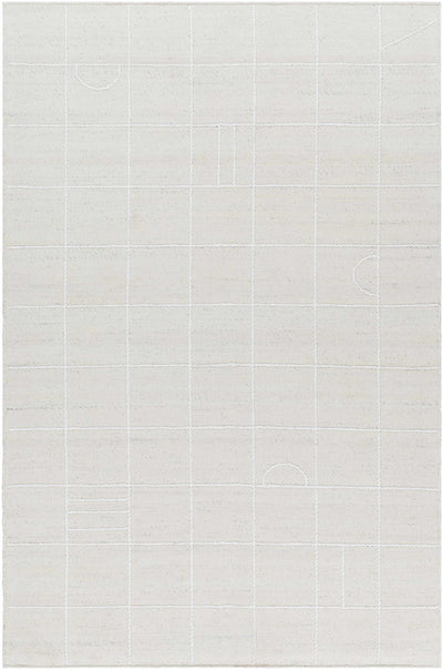 Tieve Off White Checkered Area Rug