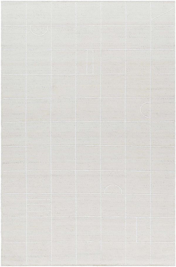 Tieve Off White Checkered Area Rug