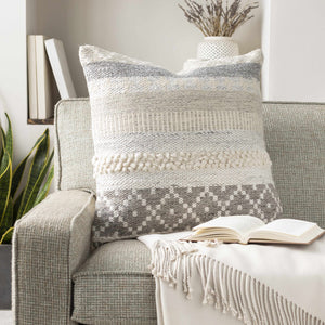 Truckee Neutral Textured Wool Throw Pillow