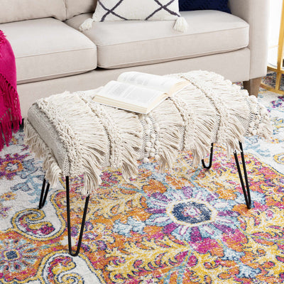 Tugbong Boho Fringe Knit Bench