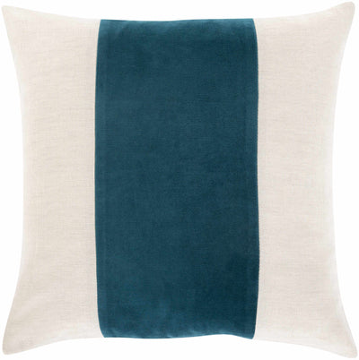 Tumbarumba Teal Velvet Band Throw Pillow