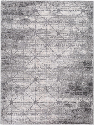 Tyree Distressed Gray Trellis Area Rug