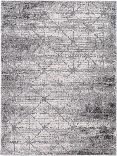 Tyree Distressed Gray Trellis Area Rug