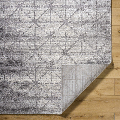 Tyree Distressed Gray Trellis Area Rug