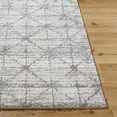 Tyree Distressed Gray Trellis Area Rug