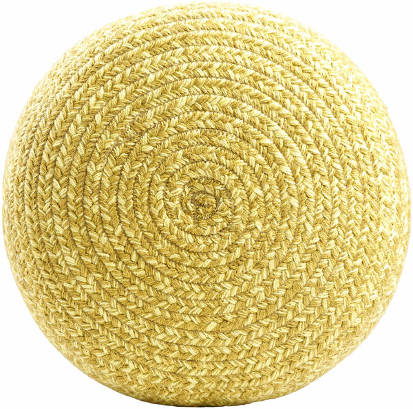 Tonanitla Natural Fiber Yellow Knitted Pouf