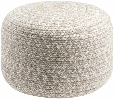 Tonanitla Natural Fiber Light Gray Knitted Pouf