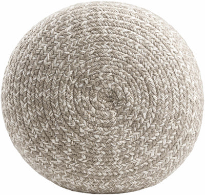 Tonanitla Natural Fiber Light Gray Knitted Pouf