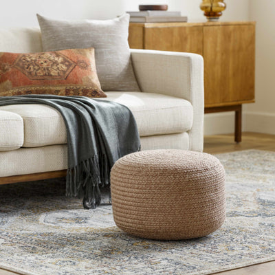 Tonanitla Natural Fiber Dusty Pink Knitted Pouf