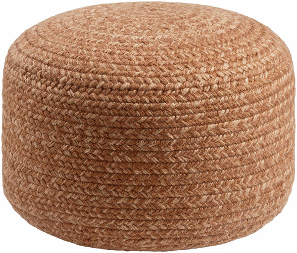 Tonanitla Natural Fiber Gray Knitted Pouf