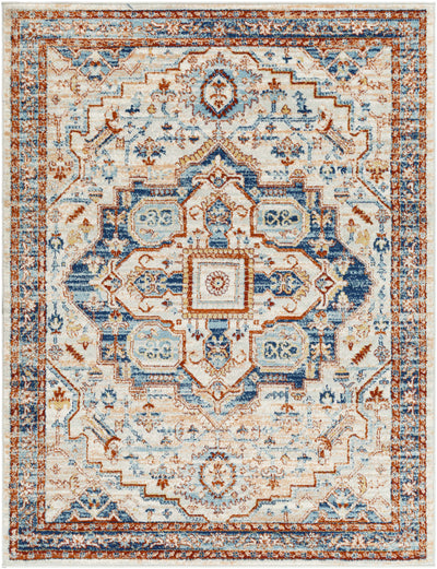 Waterhouse Blue & Cream Washable Rug - Clearance