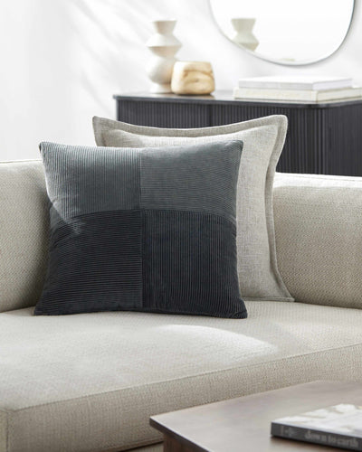 Umar Charcoal Corduroy Accent Pillow