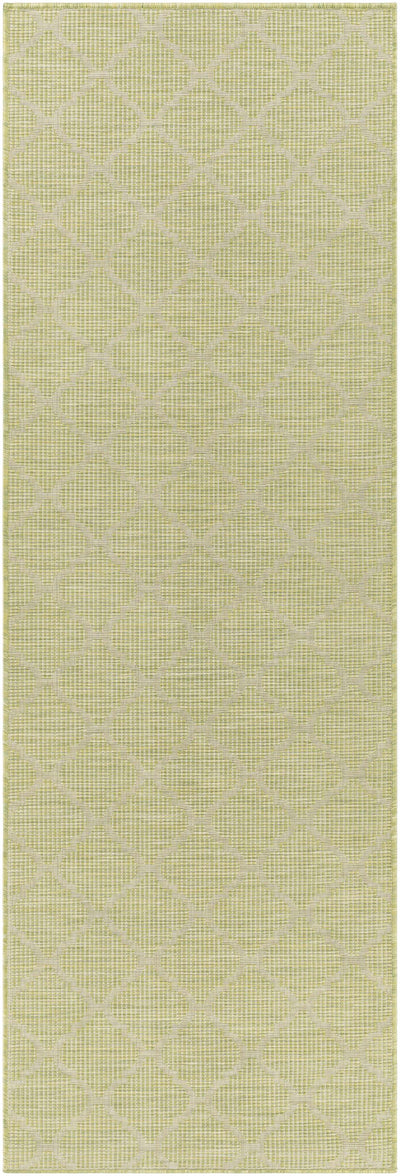 Unique Outdoor Trellis Area Rug, Olive Green - Clearance