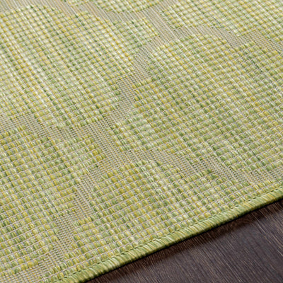 Unique Outdoor Trellis Area Rug, Olive Green - Clearance