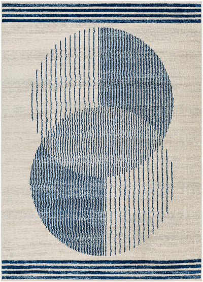 Zeke Geometric White&Blue Rug