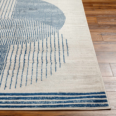 Zeke Geometric White&Blue Rug