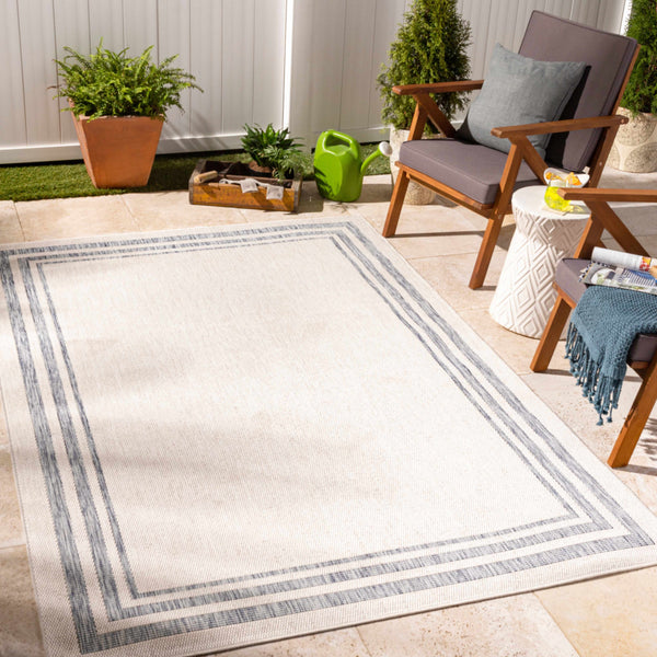 Teja Cream & Blue Area Rug