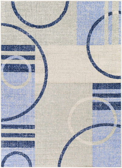 Gronant Blue Geometric Rug - Clearance