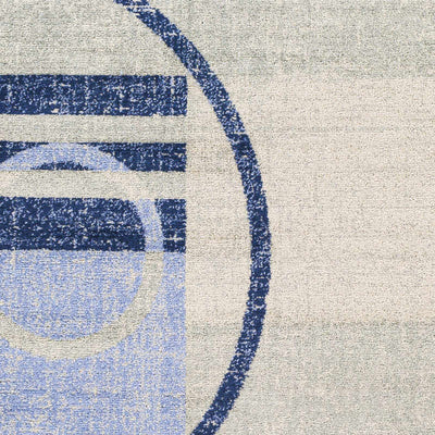 Gronant Blue Geometric Rug - Clearance