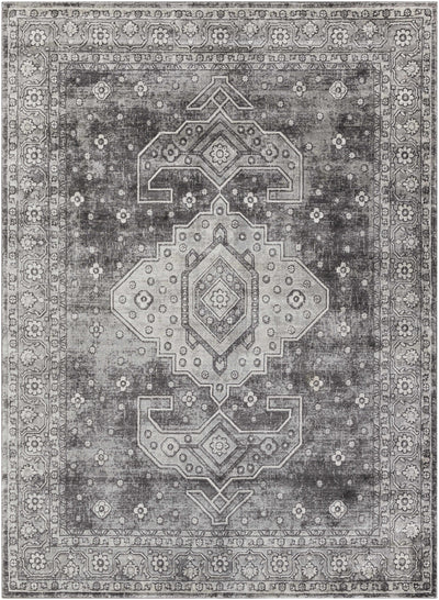 Vancouver 8x10 Distressed Charcoal Persian Rug - Clearance