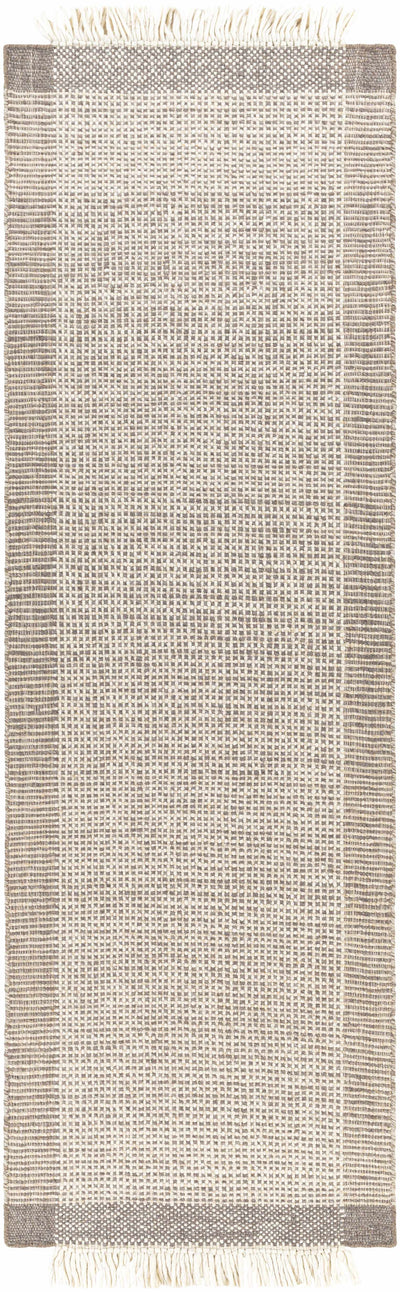 Joelle Beige Grid Wool Rug